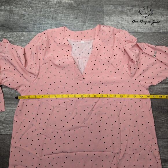 Floerns Polka Dot V Neck Long Sleeve Top Size M - Picture 4 of 6